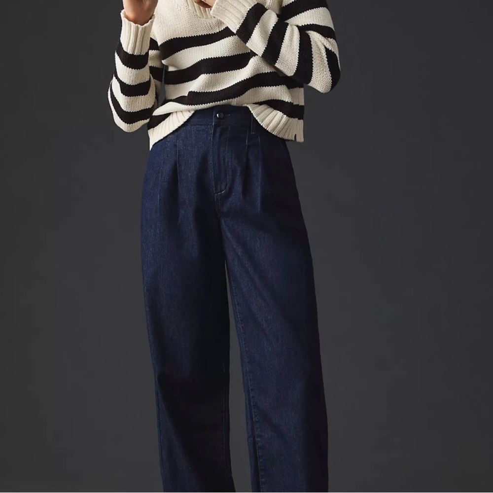 Paige Pleated Bella Trouser Jeans Styling Vancouver Indigo Women 31x33 Barrel HR